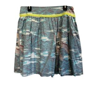 Custo Barcelona Y2K Inspired 100% Cotton Crane Print Mini Skirt sz 6